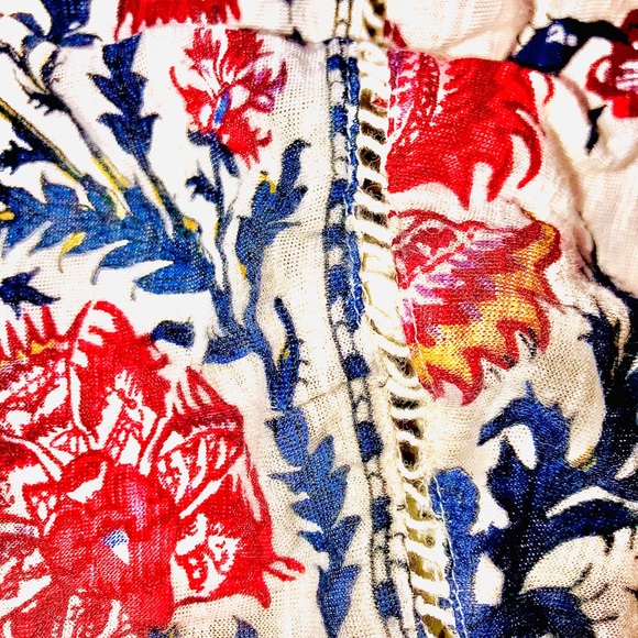 LUCKY BRAND S/S Floral Boho Peasant Style Top Sz S - Picture 4 of 8